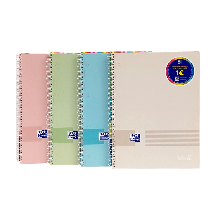 Cuaderno con Espiral Universitario A4 Pelikan Oxford Europeanbook 1 Touch Pastel Tapa Dura 80 Hojas Rayado Art.L400184005